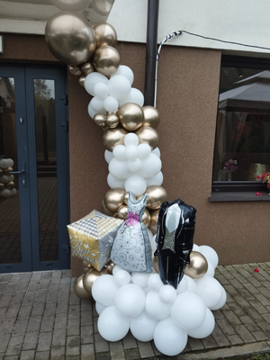 Dekoracja balonowa złoto biała